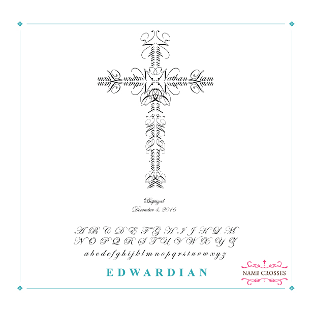 Baptism Personalized Cross for Boys Edwardian
