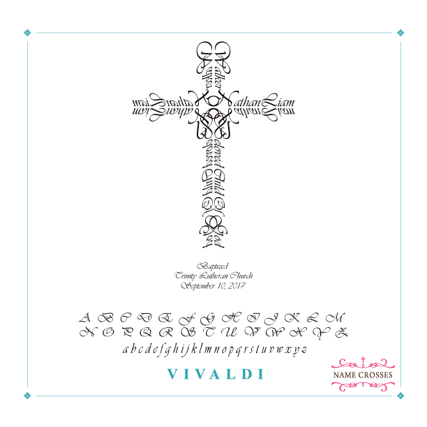Baptism Personalized Cross for Boys Vivaldi