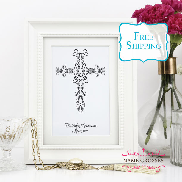 First Communion Cross for girls by Name Crosses - www.namecrosses.com