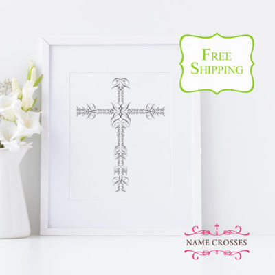 Personalized Christening Cross gift personalized with child's name, date, and church information - www.namecrosses.com