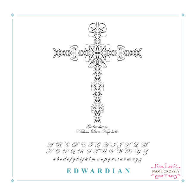 Godparent gift Name Cross - Edwardian