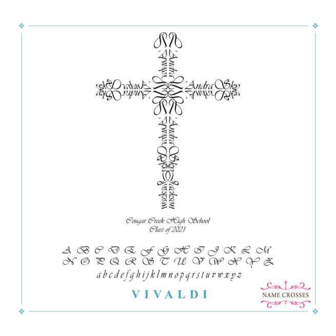 Cross created using the Vivaldi font