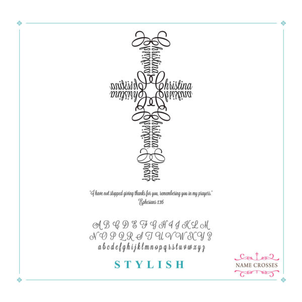 Thank You Gift Cross in Stylish font
